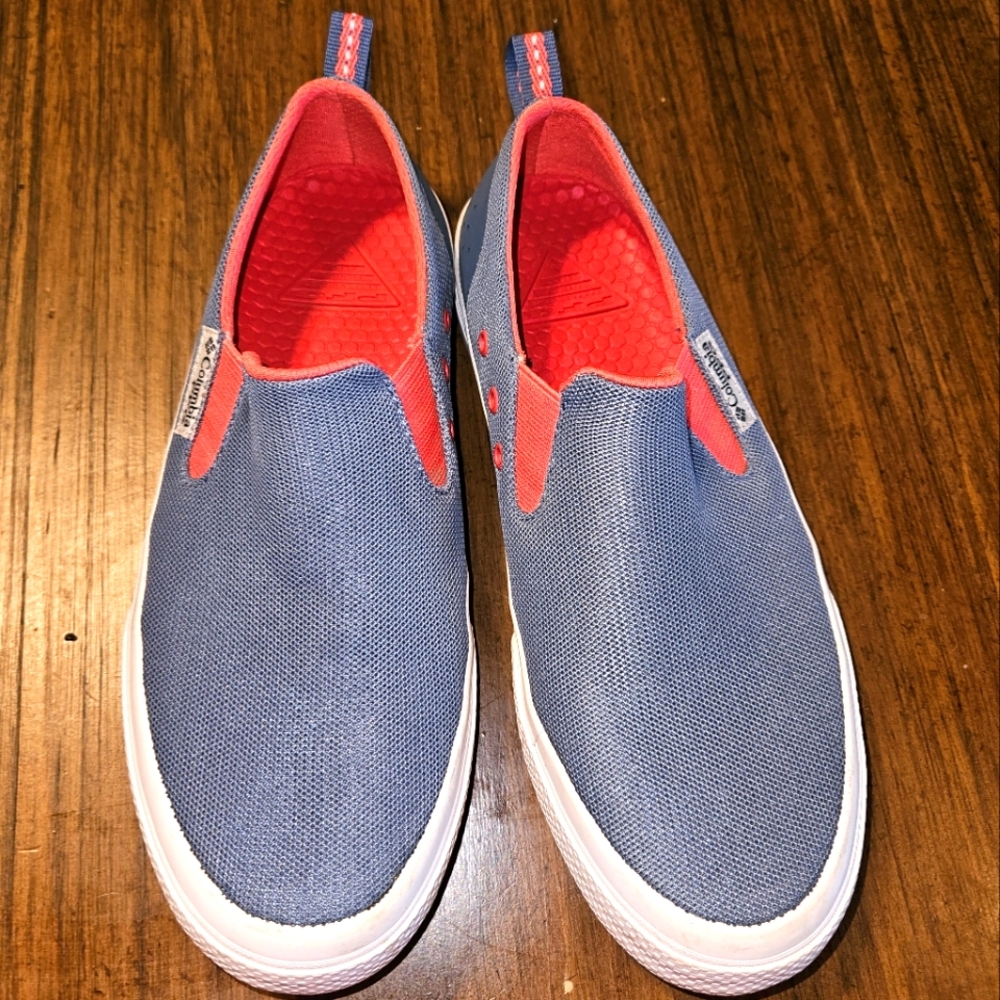 Columbia PFG women’s and Pink and Blue Slip-On Boating/Deck Shoes size  6